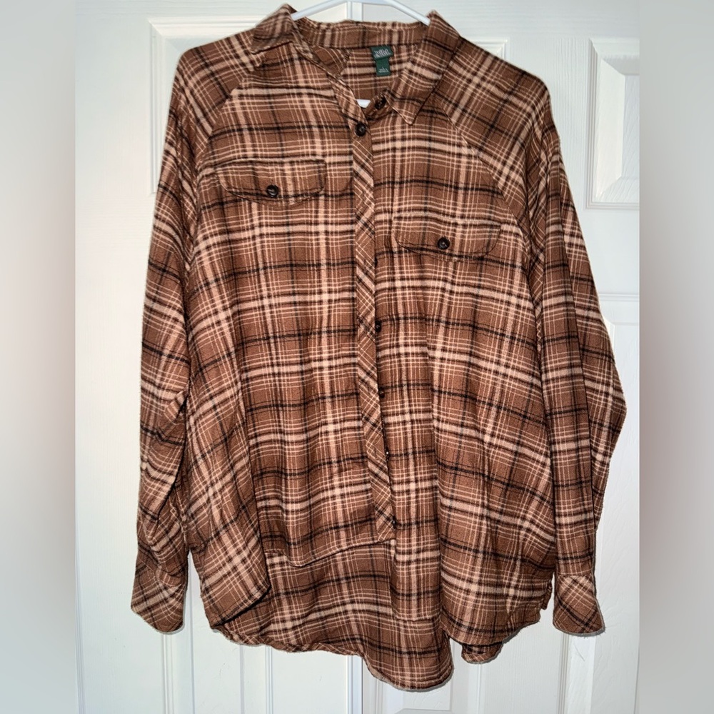 WOMENS LARGE FLANNEL SHIRT TOP